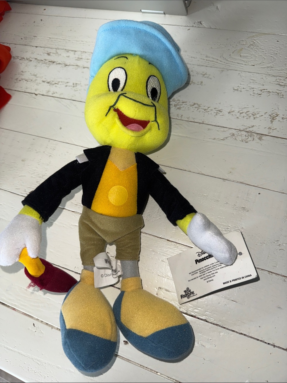 Vintage official Disney Jiminy Cricket plush movie Pinocchio, Toy Factory 15”